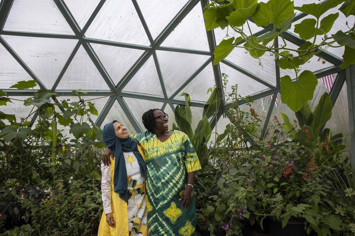 Fello Gardeners Selma Alsahli and Catherine Aribasoye, pictured at the launch of Cork Migrant Centre’s International Garden’s new Geodome. Picture: Clare Keogh Fello Gardeners Selma Alsahli and Catherine Aribasoye, pictured at the launch of Cork Migrant Centre’s International Garden’s new Geodome. Picture: Clare Keogh