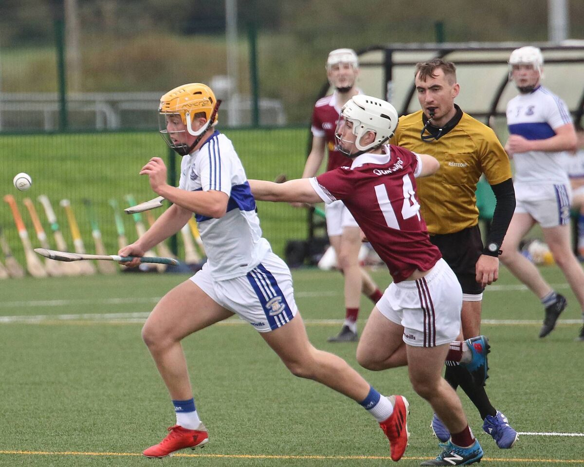 C GS Colaiste Mhuire v Our Lady's Templemore in the Harty Cup Match Jamie O'Heigreartaigh, C GS Colaiste Mhuire , controlling the sliotar against Jamie Ormond, Our Lady's Templemore in the Harty Cup Match Picture Brendan Gleeson