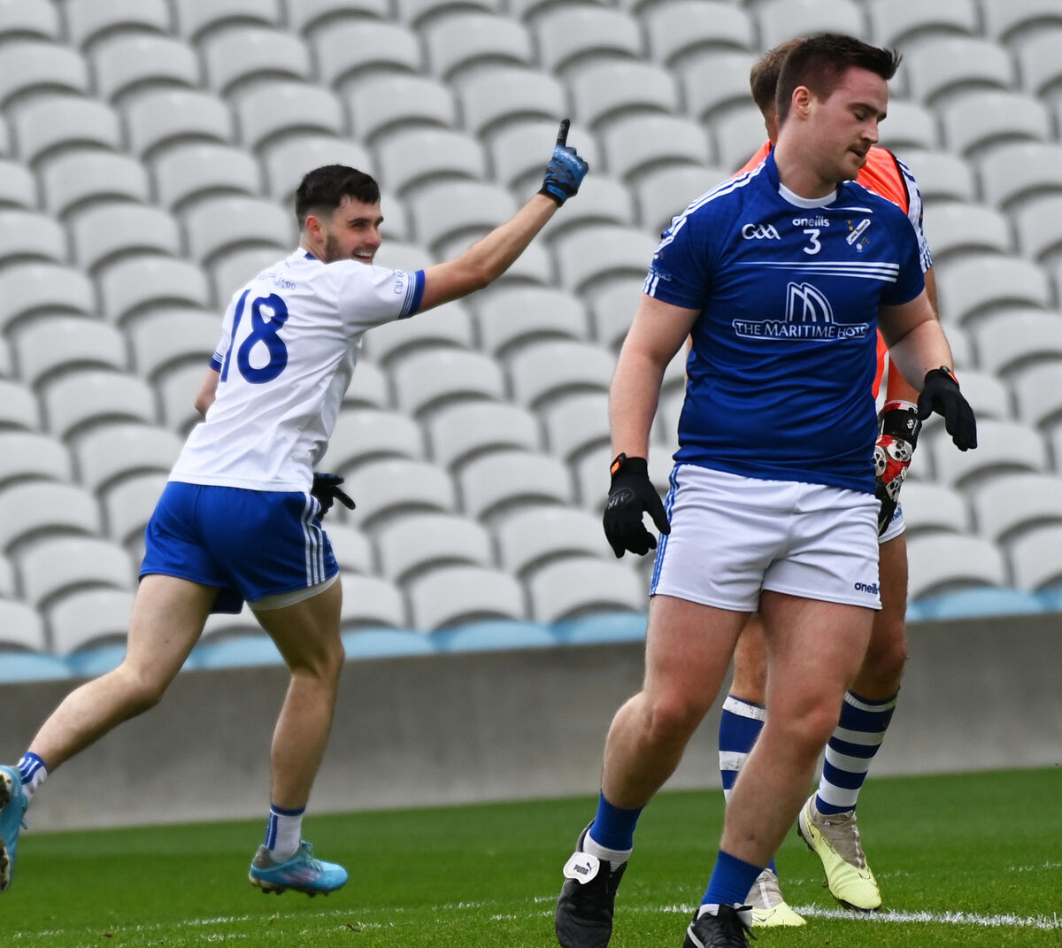 Cill na Martra's Críostóír Ó Meachair celebrates his goal against Bantry Blues' during the Bon Secours Cork Premier IFC final at Páirc Uí Chaoimh. Picture: Eddie O'Hare