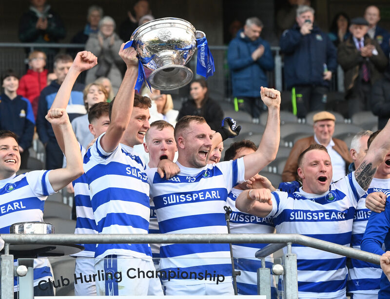 Castlehaven captain Mark Collins raises the Andy Scannell trophy after defeating Nemo Rangers in the Bon Secours Premier SFC final at Páirc Uí Chaoimh. Picture: Eddie O'Hare Castlehaven captain Mark Collins raises the Andy Scannell trophy after defeating Nemo Rangers in the Bon Secours Premier SFC final at Páirc Uí Chaoimh. Picture: Eddie O'Hare
