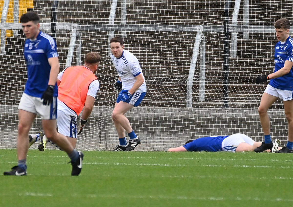 Cill Na Martra's Maidhcí Ó Duinnín celebrates his sides second against Bantry Blues. Picture: Eddie O'Hare