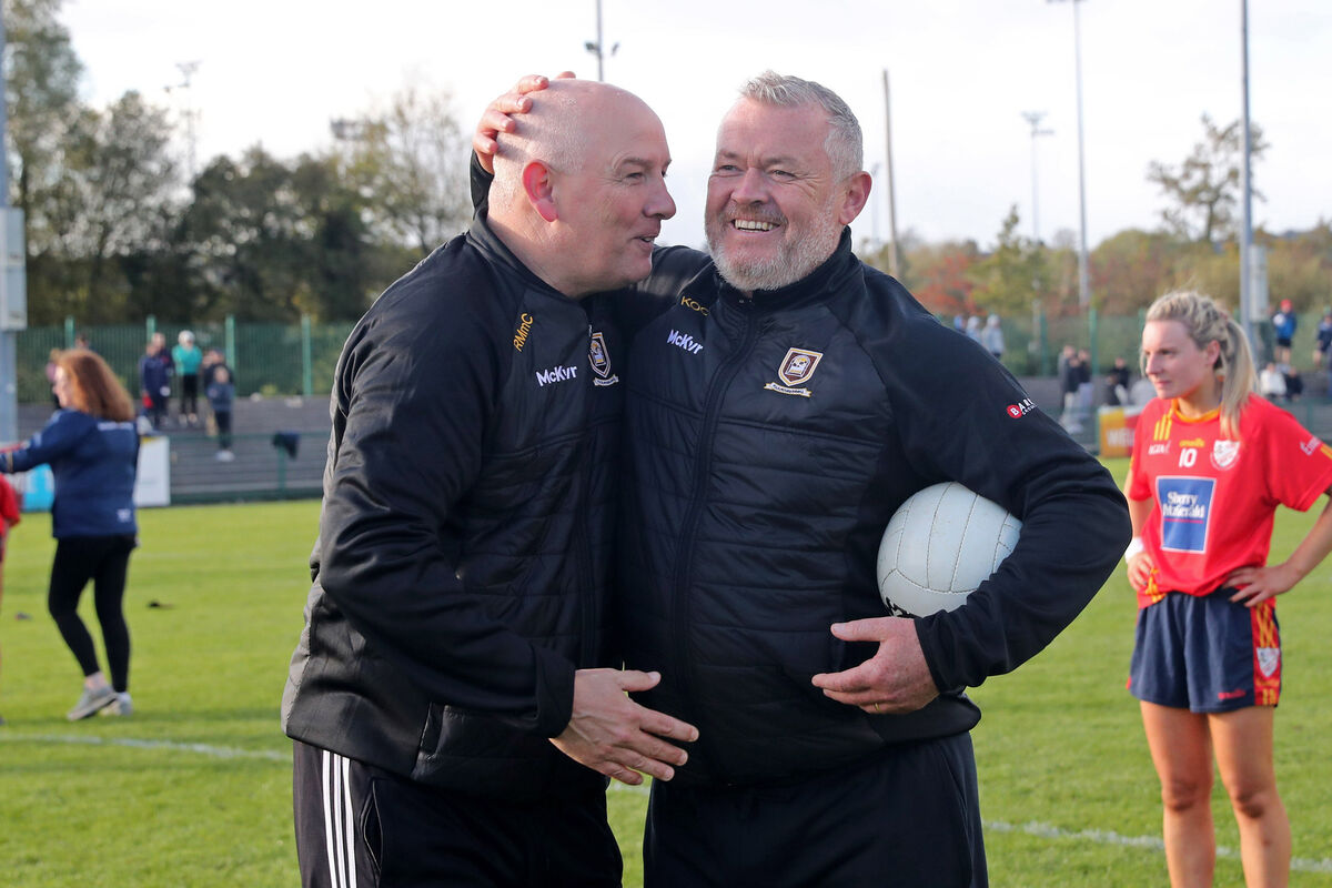  Ronan McCarthy and Ken O'Connell, Mourneabbey, celebrate the county. Picture: Jim Coughlan.