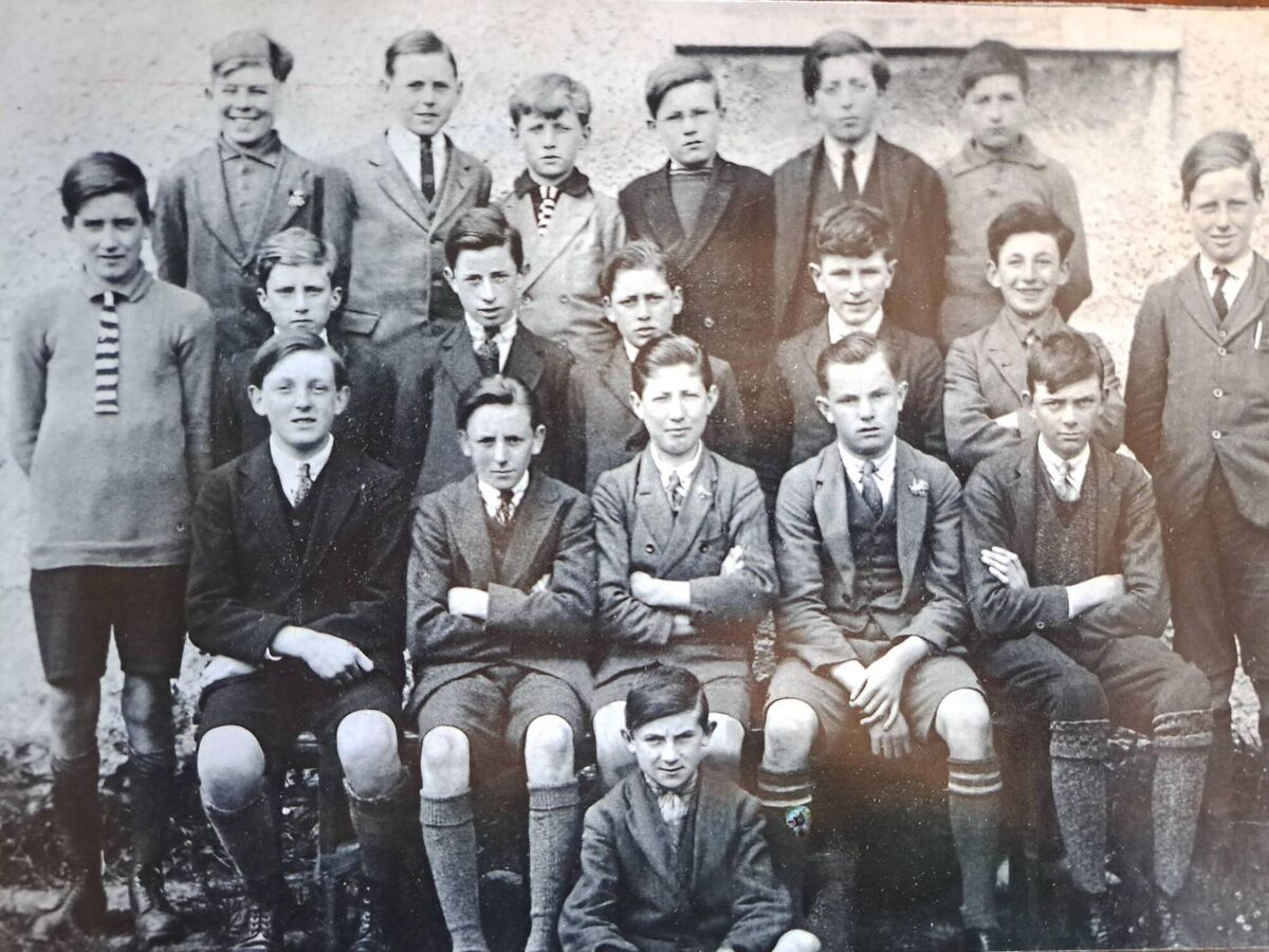 CILLIAN’S GRANDAD: 6th class at Jones’ Boys’ School, Passage West, in 1926, with Jim O’Mahony, grandfather of Cillian Murphy, third from left, back row. Back, from left. Bobby Harding, Jim Collins, Jim O’Mahony, Michael Coughlan, Peter Lydon, Tom Cotter. Middle, Dinny Healy, Christy Aherne, Dinny Hegarty, Dan O’Connell, Pat Considine, Dennis Tapping, Jerry Hayes. Front. Harry Grey, Billy Stuart, Christy Healy, Randal O’Hara, Paddy Condon. Sitting: Donal O’Sullivan