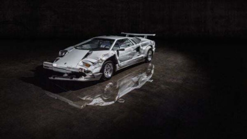 Damaged Lamborghini Countach from The Wolf of Wall Street heading to auction Damaged Lamborghini Countach from The Wolf of Wall Street heading to auction