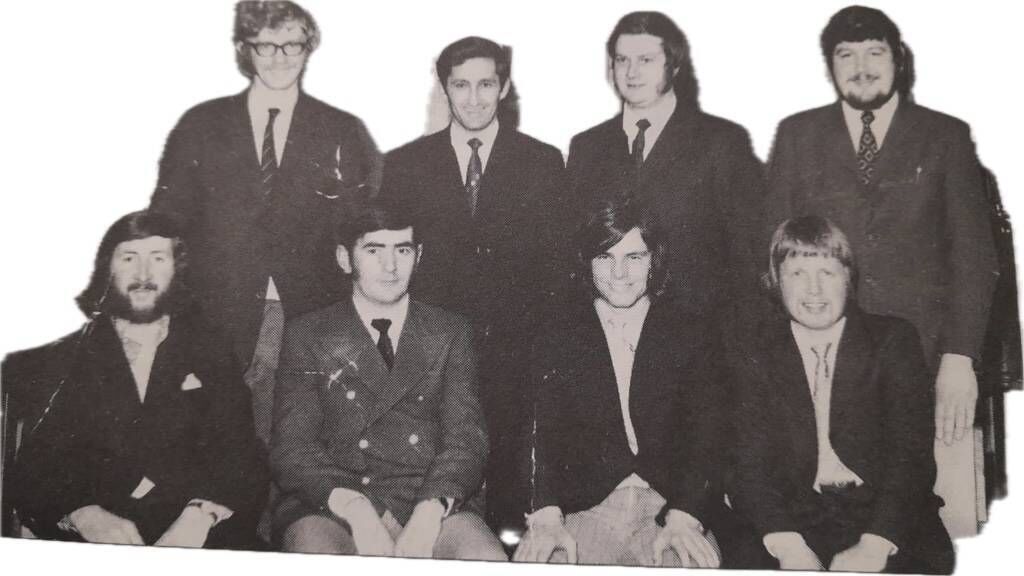 A early photo of Casement Celtic dinner dance in 1972, ( Back) D Dorgan, L O’Brien, T Fitzgerald and P Power. ( Front) G Scannell, P O’Leary, T O’Leary, J Wilson. A early photo of Casement Celtic dinner dance in 1972, ( Back) D Dorgan, L O’Brien, T Fitzgerald and P Power. ( Front) G Scannell, P O’Leary, T O’Leary, J Wilson.