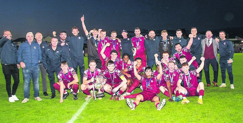 Cobh Ramblers celebrate in retaining the Munster Senior Cup following their victory over Cork City at Turners Cross. Picture: Howard Crowdy Cobh Ramblers celebrate in retaining the Munster Senior Cup following their victory over Cork City at Turners Cross. Picture: Howard Crowdy