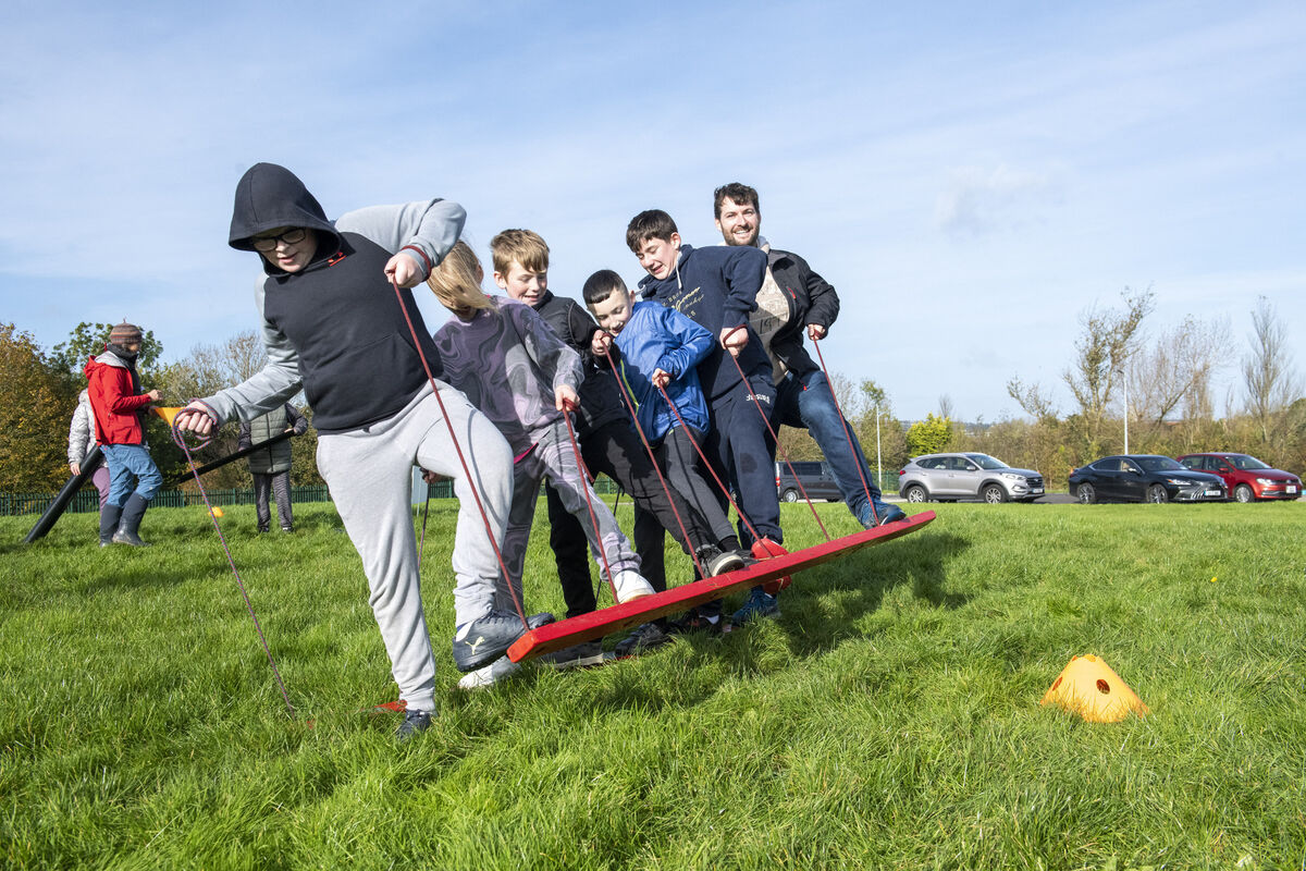 Kids from Linkpoint in Knockheeny enjoying the outdoor challenges at Tramore Valley Park. Pic: Brian Lougheed