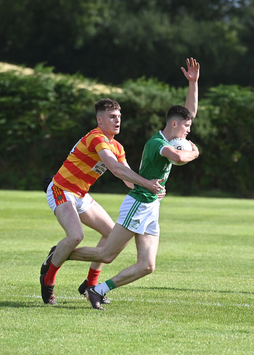  Adam O'Donovan with possession for Dohenys against David Buckley of Newcestown during the SAFC encounter at Rossmore back in July. Picture: Larry Cummins
