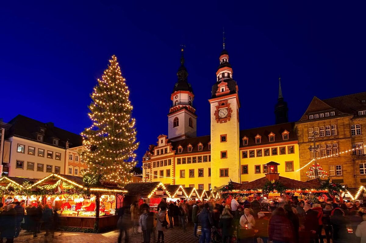 A Christmas market. 