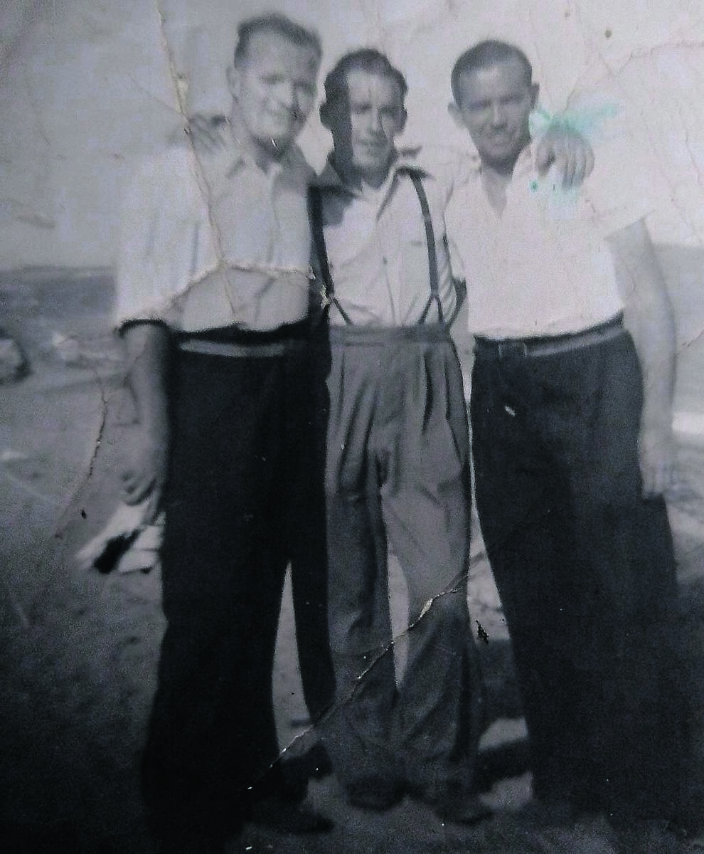 Joan McCarthy’s dad and his brother Bobby with a friend in 1940. “They’re obviously at a beach (Youghal I’ve always thought),” said Joan, “and you may be sure they travelled there on their trusty bicycles!”