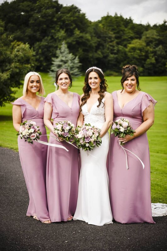 Bride Karen Hegarty, from Ovens, but living in the UK and working as a primary school teacher, with her bridesmaids.