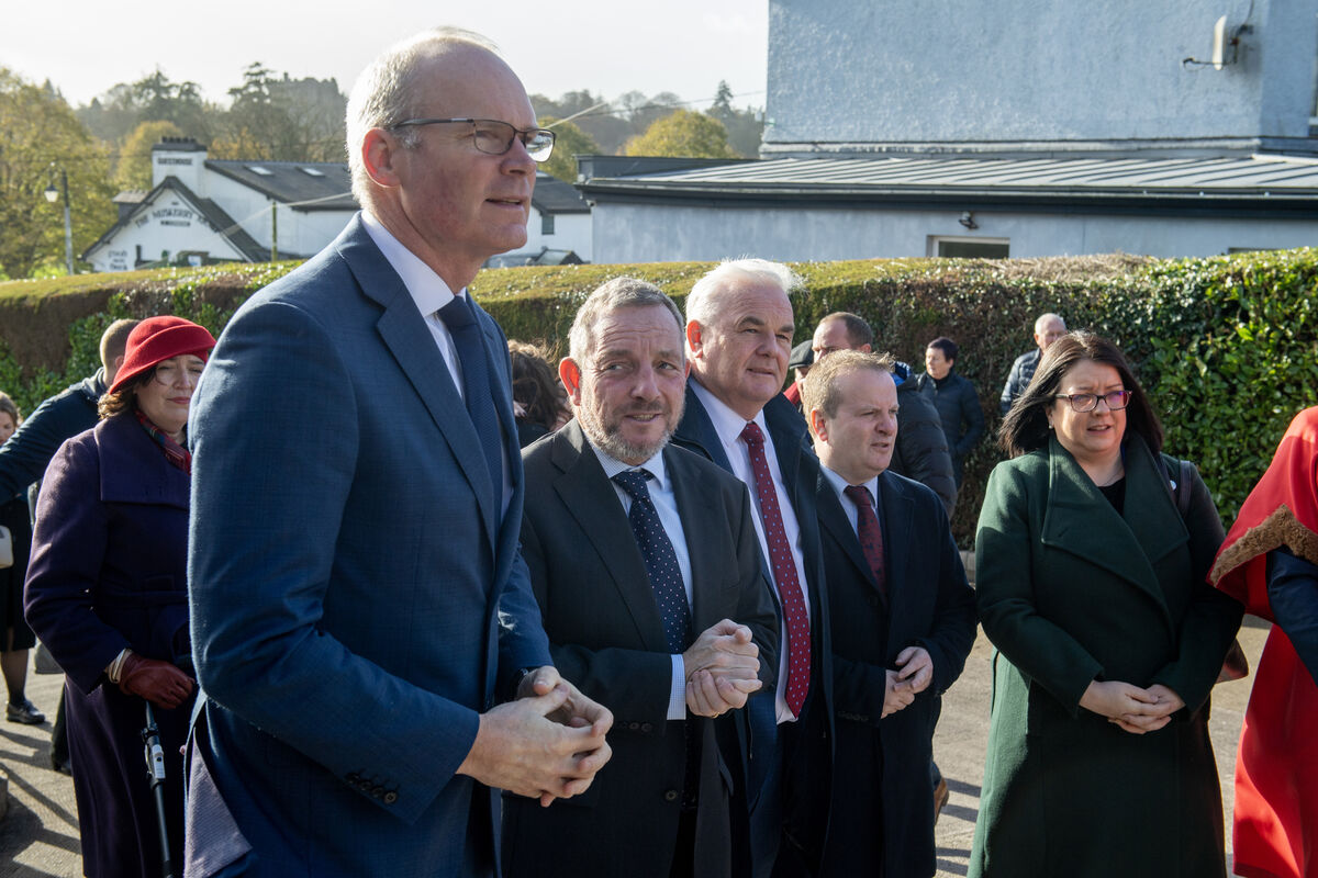  Simon Coveney TD Minister for Enterprise, Trade and Employment of Ireland, Senator Jerry Buttimer and Damien Wallace at the requiem mass for Joe O’Callaghan the former Councillor and Lord Mayor of Cork at the Church of The Immaculate Conception, Blarney, Cork. Picture Dan Linehan