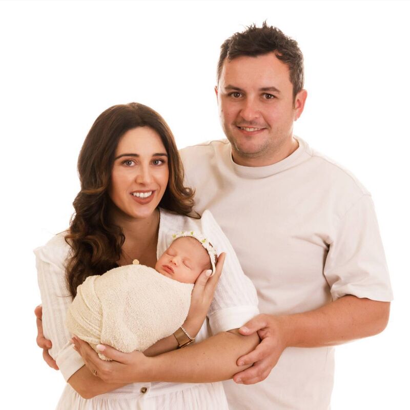 Stephanie and Cathal O'Flaherty with daughter Evie