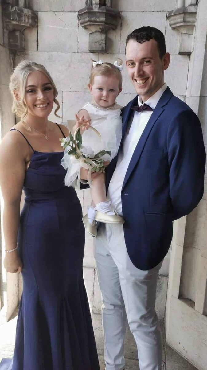 Liam Carmody and partner Leona with their child Allie. Liam Carmody and partner Leona with their child Allie.