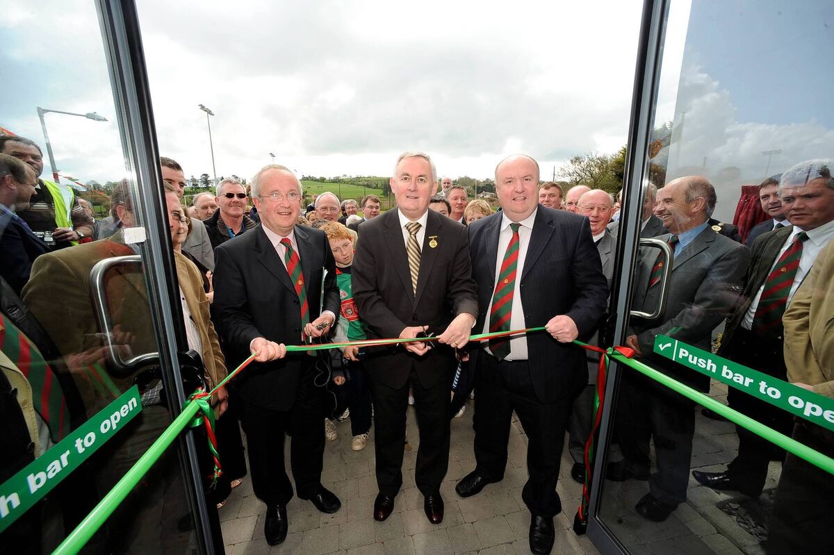 2010: GAA President Christy Cooney at the opening of the new Clonakilty clubhouse and grounds with club secretary John Loughnan (left) and chairperson Noel O'Callaghan. Picture: Dan Linehan