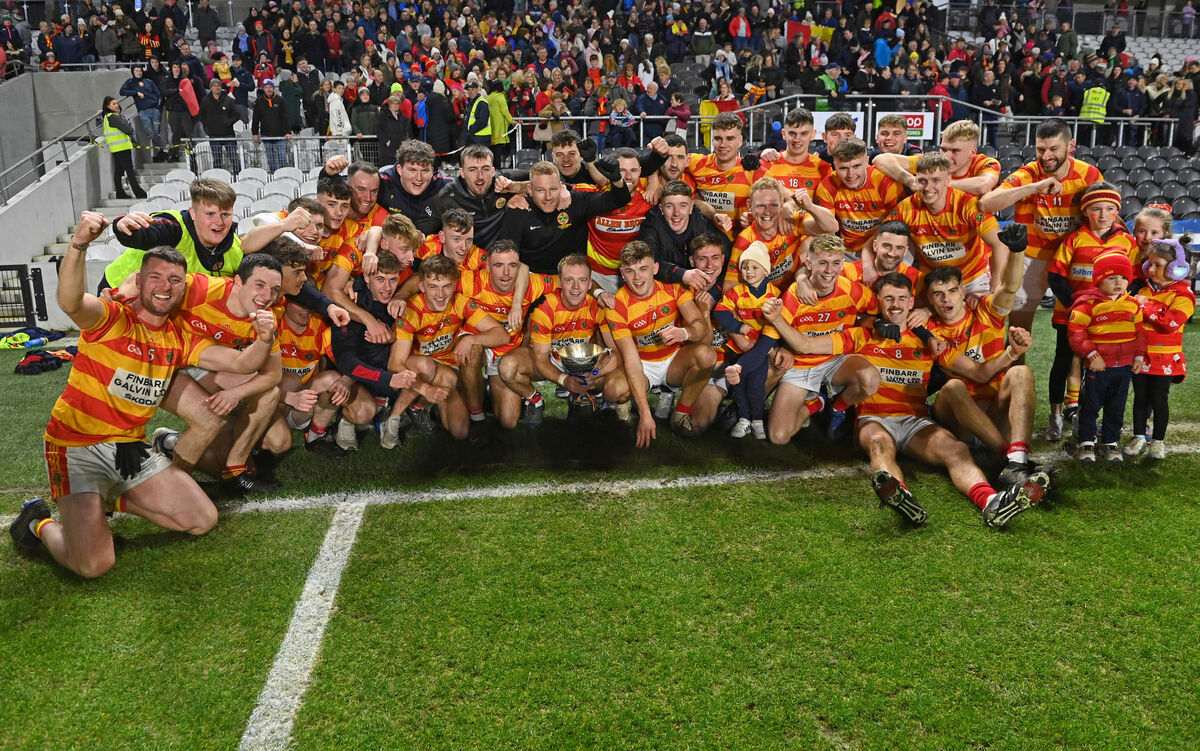 Newcestown players celebrate after defeating Dohenys in the Bon Secours Cork SAFC final at Pairc Ui Chaoimh. Picture: Eddie O'Hare