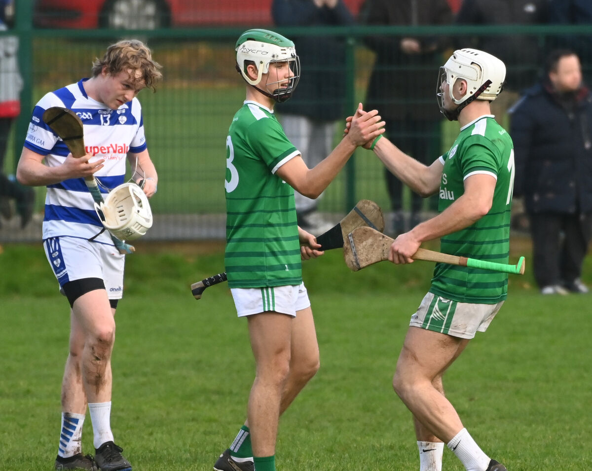 Joy for Ballincollig's Brian Keating and David O'Leary after defeating Inniscarra. Picture: Eddie O'Hare Joy for Ballincollig's Brian Keating and David O'Leary after defeating Inniscarra. Picture: Eddie O'Hare