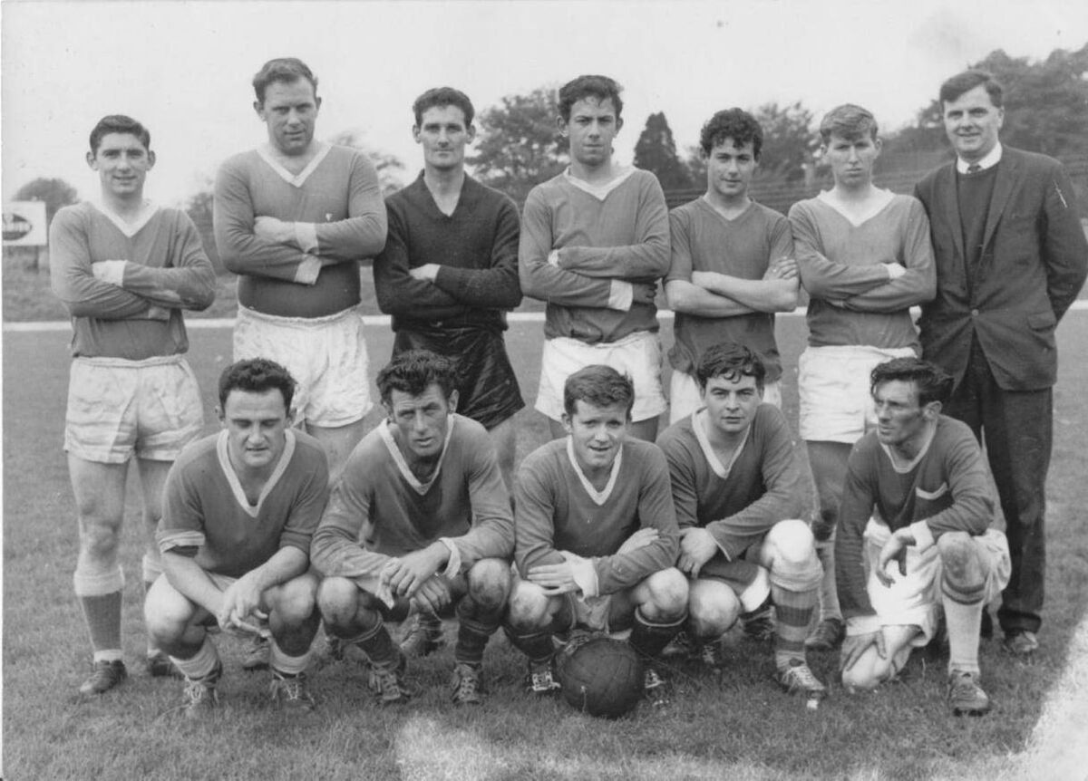 The Ringmahon Rangers team won the first of their three-in-row of Munster Senior League titles in 1964. Back: John Ahern, John 'Langton' Fitzgerald, Billy Healy, Dave O’Donovan, John Coleman, Frankie Connolly, Christy Hayes. Front: Emmet Curran, Johnny O’Leary, Micky Connolly, George Clifford, Mickser O’Leary.