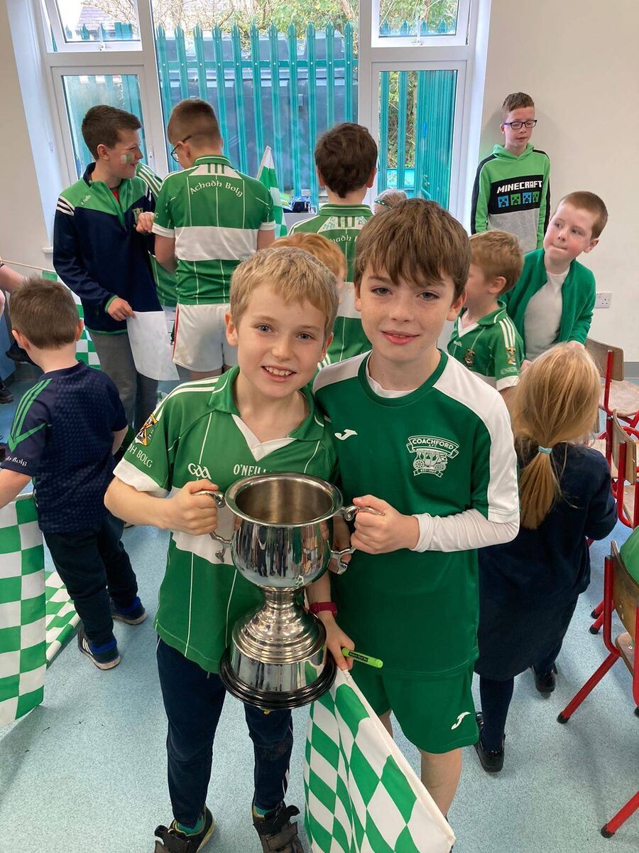 Eoghan O'Riordan and Cormac Quayle of Aghabullogue NS. For Aghabullogue GAA package pics. Eoghan O'Riordan and Cormac Quayle of Aghabullogue NS. For Aghabullogue GAA package pics.