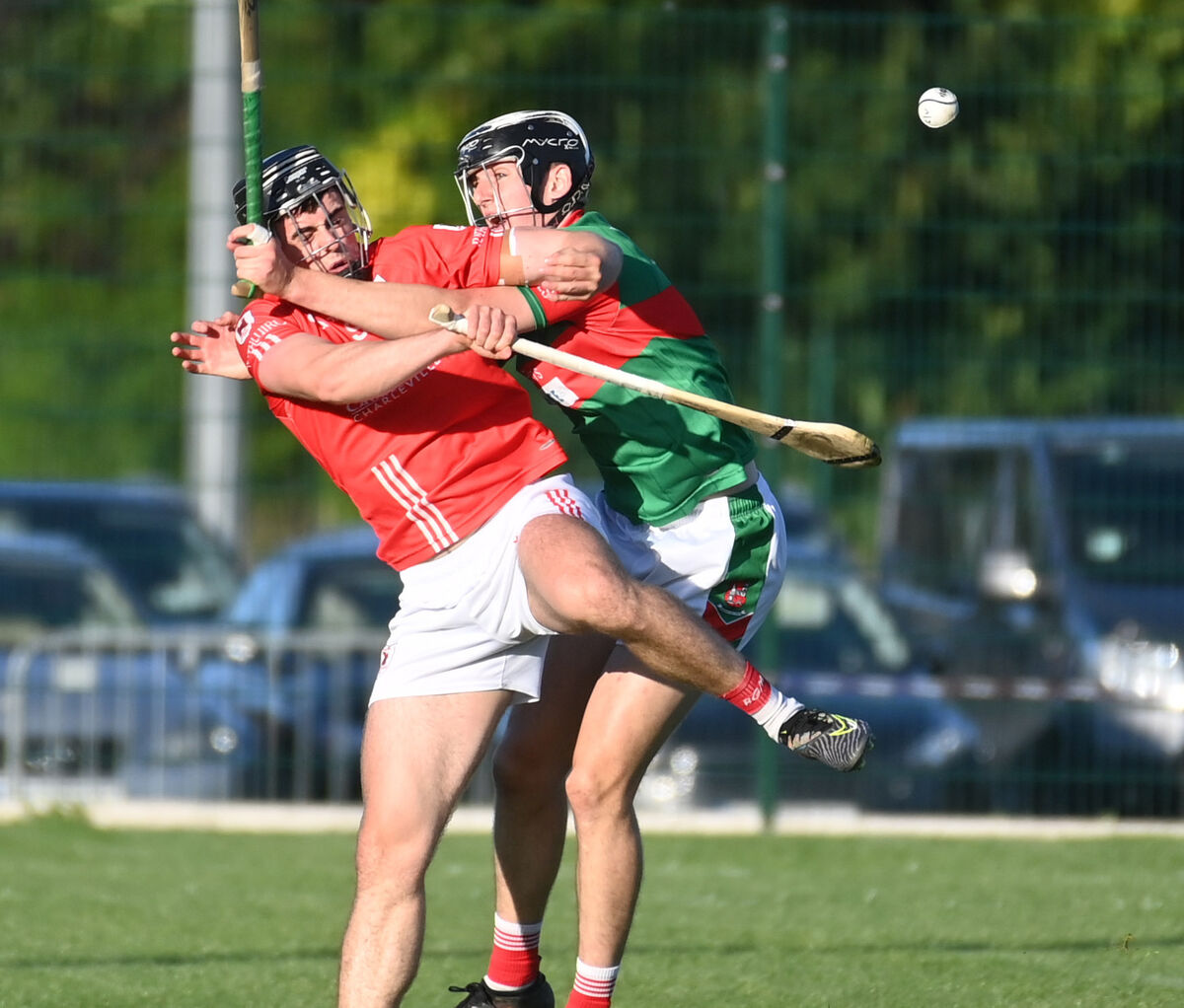 Charleville's Darragh Fitzgibbon, an inter-county All-Star nominee, and Fr O'Neill's Ger Millerick battling this season. Picture: Eddie O'Hare