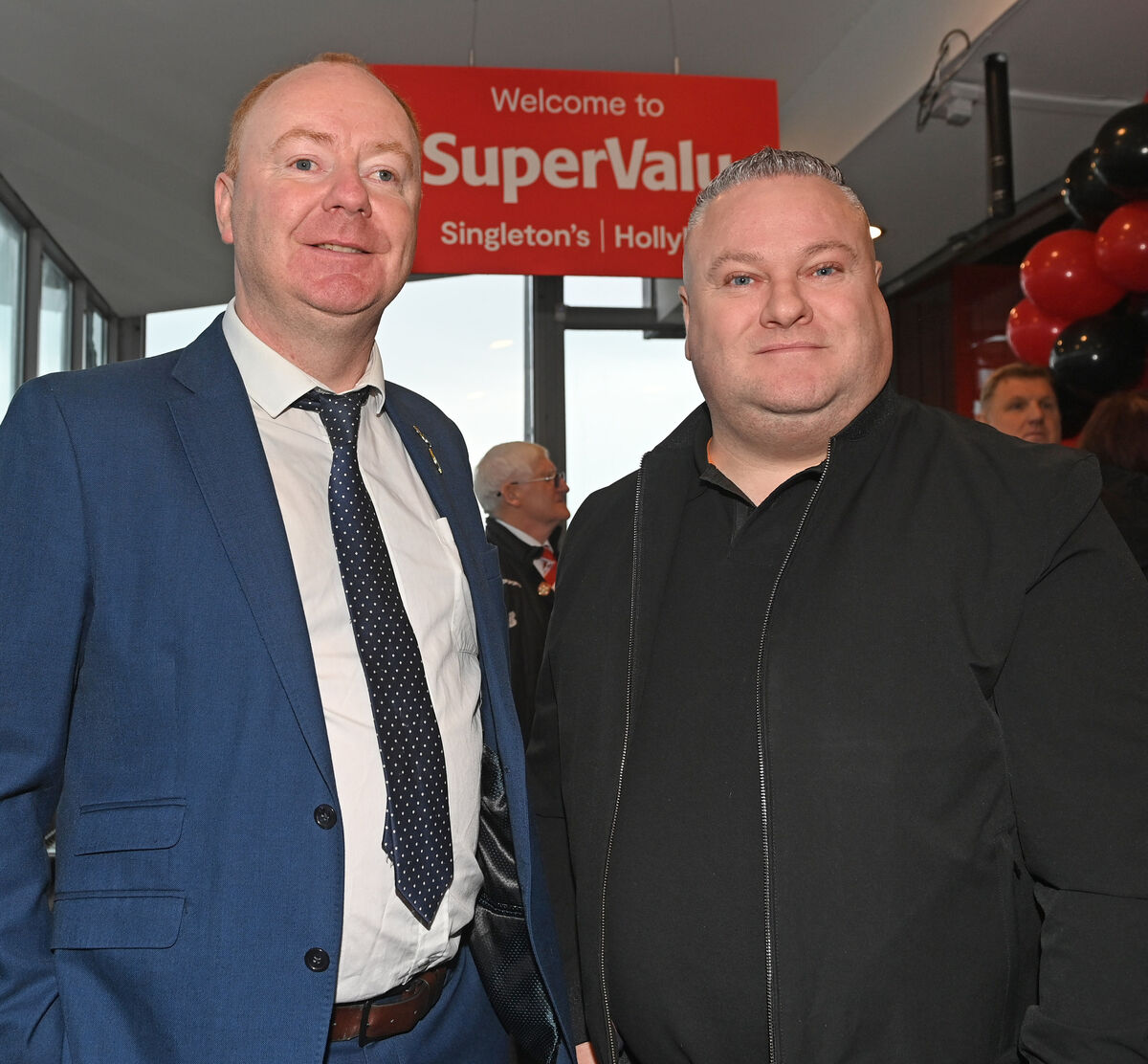 Cllr Mick Nugent, PRO St Vincent's GAA club, with Adrian Singleton at the official opening of the re-vamped Singleton's SuperValu in Hollyhill. Picture: Eddie O'Hare