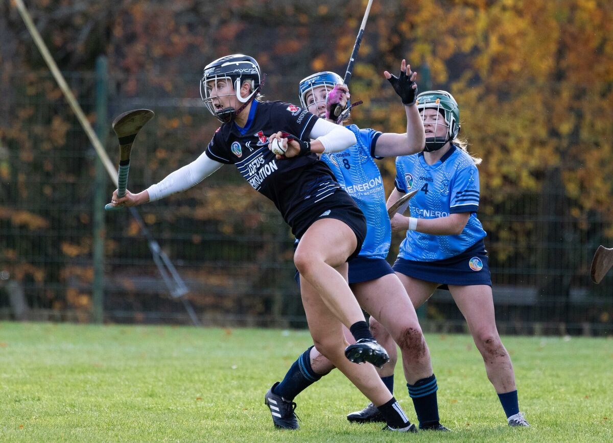 Sarsfields' Lucy Allen and Truagh/Clonlara's Laura Foley in action. Picture: Eamon Ward Sarsfields' Lucy Allen and Truagh/Clonlara's Laura Foley in action. Picture: Eamon Ward