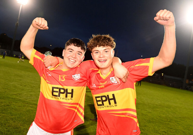  Johnny Galvin (right), seen here with Éire Óg team-mate Josh McCarthy, scored the winning point for Coláiste Choilm against St Flannan's. Picture: Eddie O'Hare