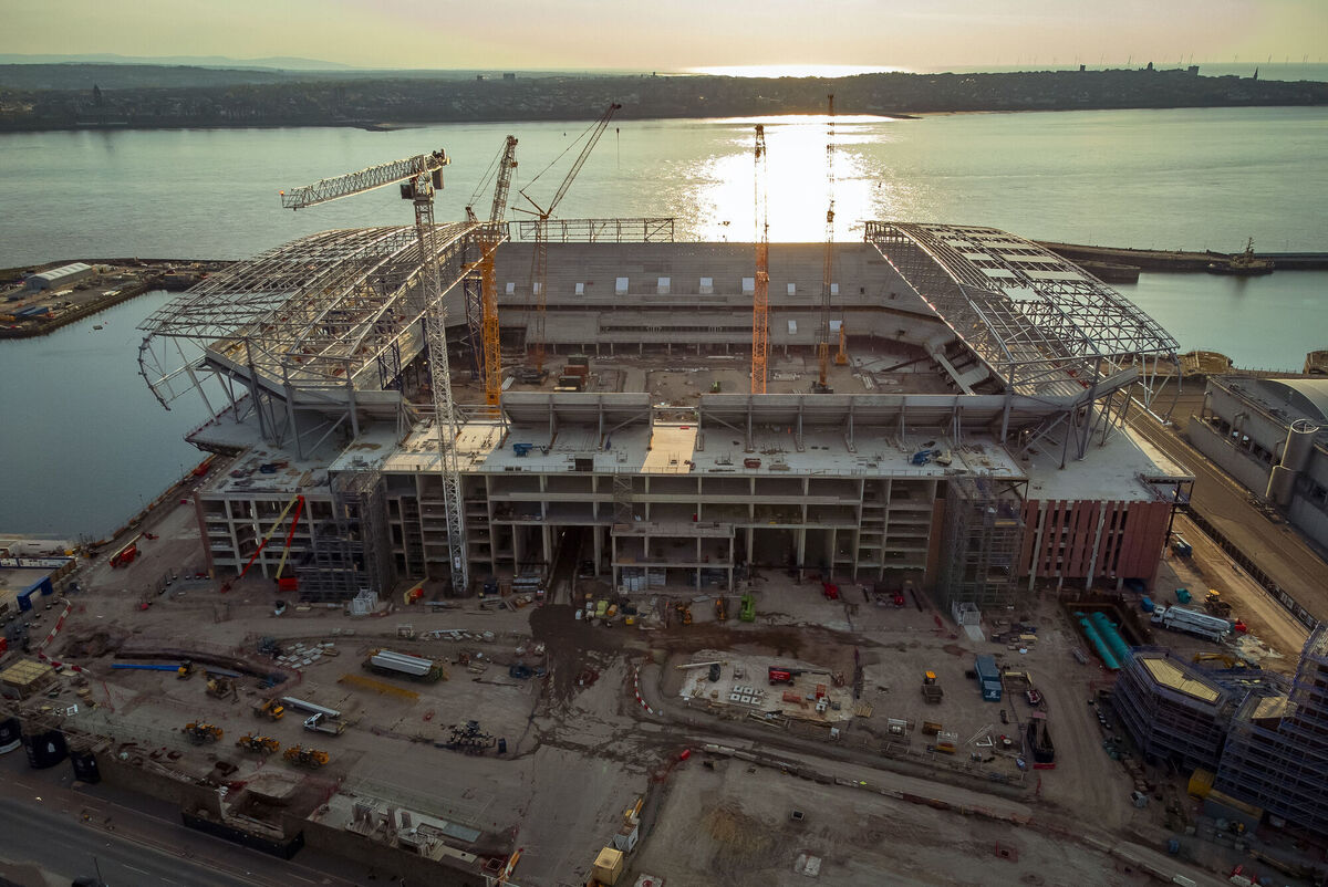 A view of Everton FC's new stadium under construction at Bramley-Moore Dock in Liverpool. Which while needed for the future of the club, has put them in serious financial difficulties. Picture: Peter Byrne/PA Wire. A view of Everton FC's new stadium under construction at Bramley-Moore Dock in Liverpool. Which while needed for the future of the club, has put them in serious financial difficulties. Picture: Peter Byrne/PA Wire.