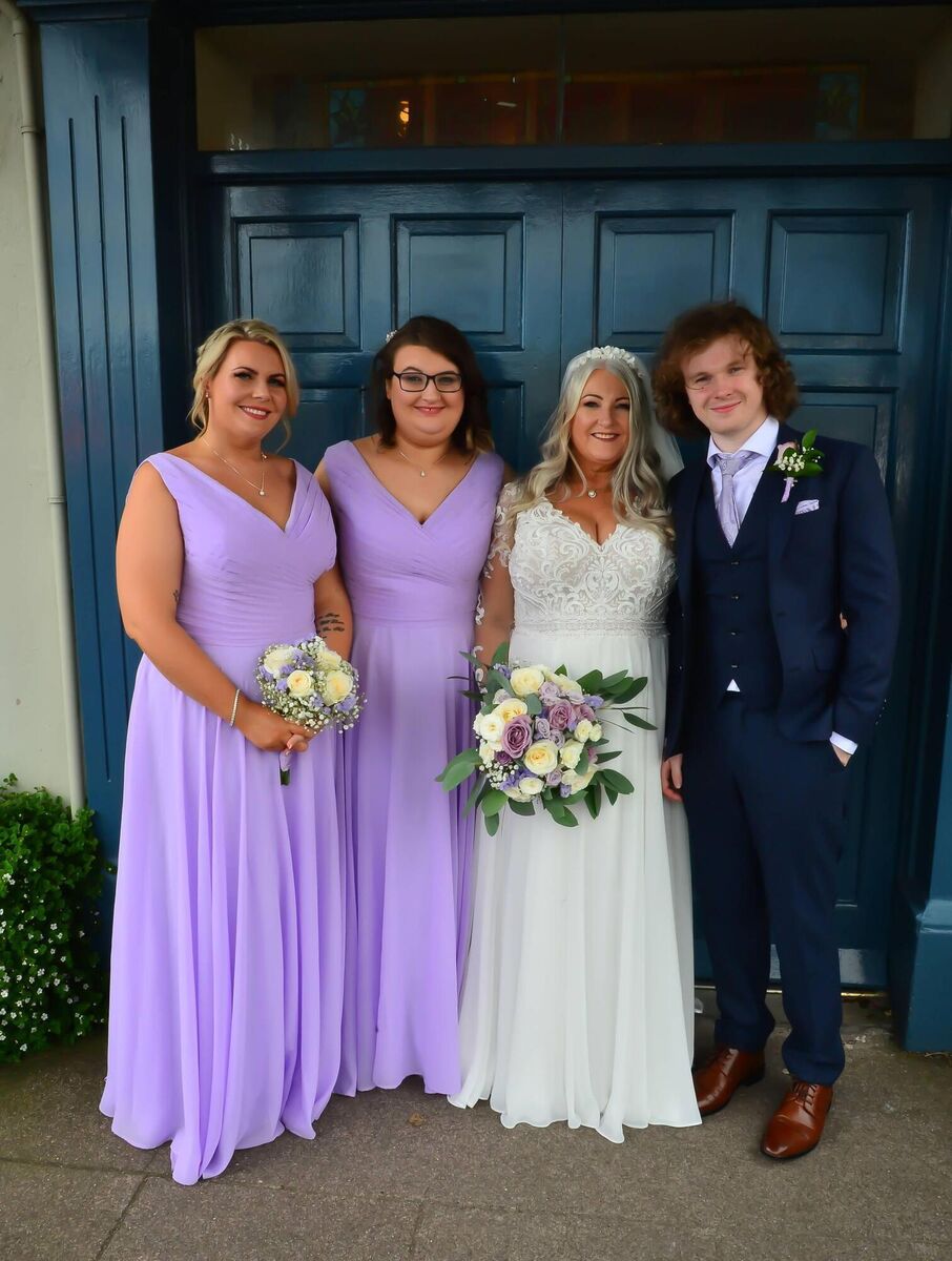 Siobhan Cronin with her children on her wedding day.