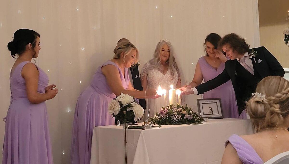 Family took part in the ceremony, by Katherine Cashman, interfaith minister.