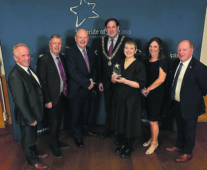 John Kearns and Sara McKerr present the Creative Place Initiative award to Lord Mayor Kieran McCarthy and Community Artlink, Cork city. John Kearns and Sara McKerr present the Creative Place Initiative award to Lord Mayor Kieran McCarthy and Community Artlink, Cork city.