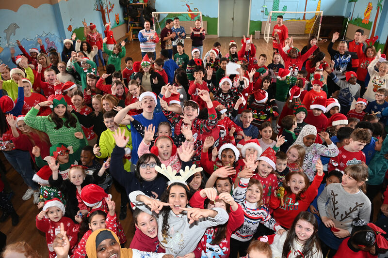 Pupils and staff at Scoil Ursula, Blackrock. Pic Larry Cummins Pupils and staff at Scoil Ursula, Blackrock. Pic Larry Cummins