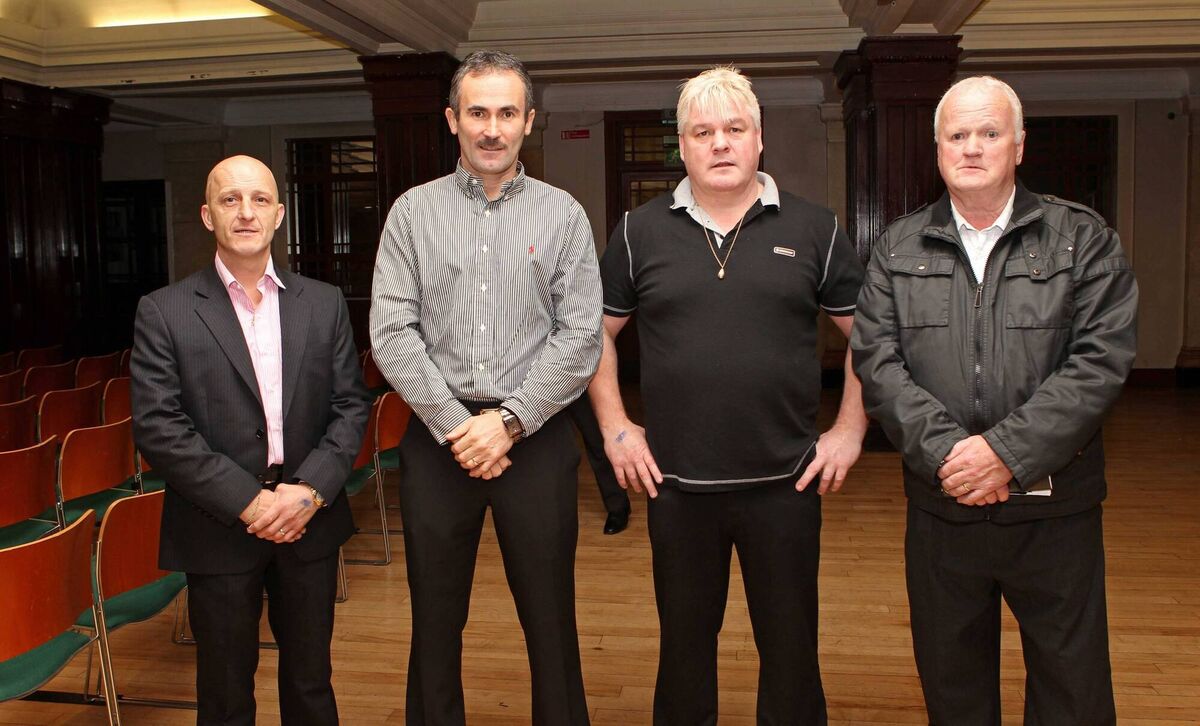 Pictured at the Lagan to the Lee Boxing event, Paul Buttimer, Michael Roche, Kieran Joyce and Tony Flanagan, all with Sunnyside Boxing Club, at the City Hall, Cork. /Picture: Jim Coughlan. Pictured at the Lagan to the Lee Boxing event, Paul Buttimer, Michael Roche, Kieran Joyce and Tony Flanagan, all with Sunnyside Boxing Club, at the City Hall, Cork. /Picture: Jim Coughlan.