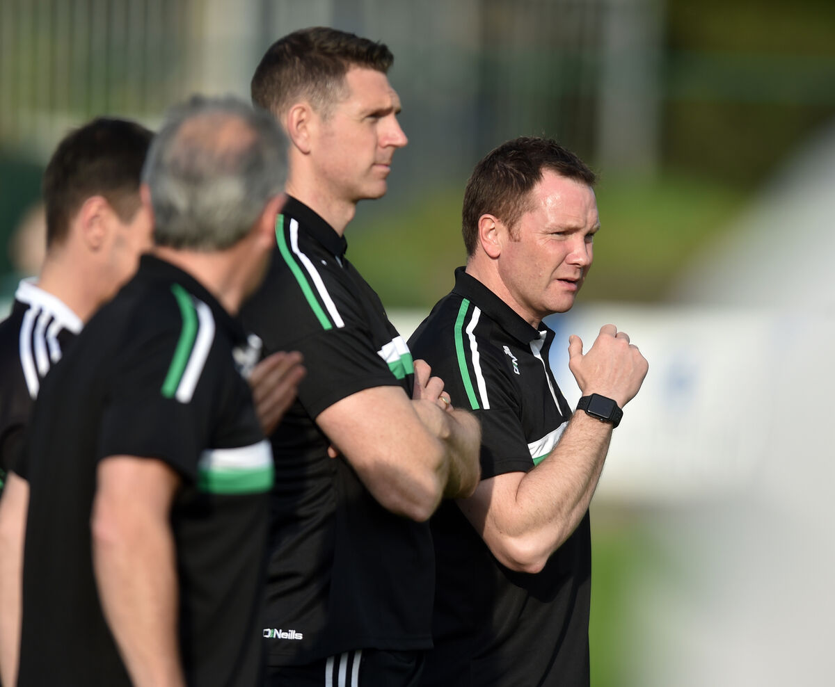 Douglas' manager Ferghal Hayes and selector Shane Brick in 2019. Picture: Eddie O'Hare