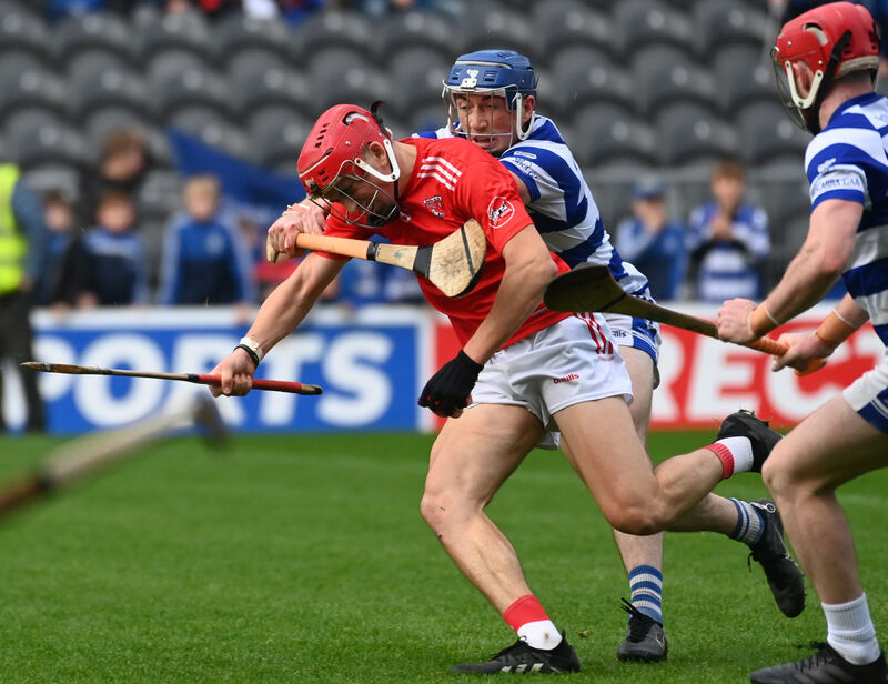 Inniscarra's Sean O'Donoghue tackles Castlemartyr's Ciarán Joyce during the Co Op Superstores Cork Premier IHC final replay last year. Picture: Eddie O'Hare Inniscarra's Sean O'Donoghue tackles Castlemartyr's Ciarán Joyce during the Co Op Superstores Cork Premier IHC final replay last year. Picture: Eddie O'Hare