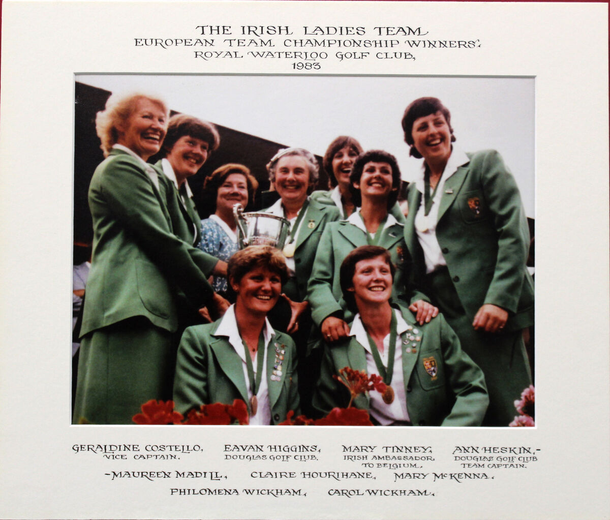 Ann Heskin pictured with the 1983 European winning team. Ann Heskin pictured with the 1983 European winning team.