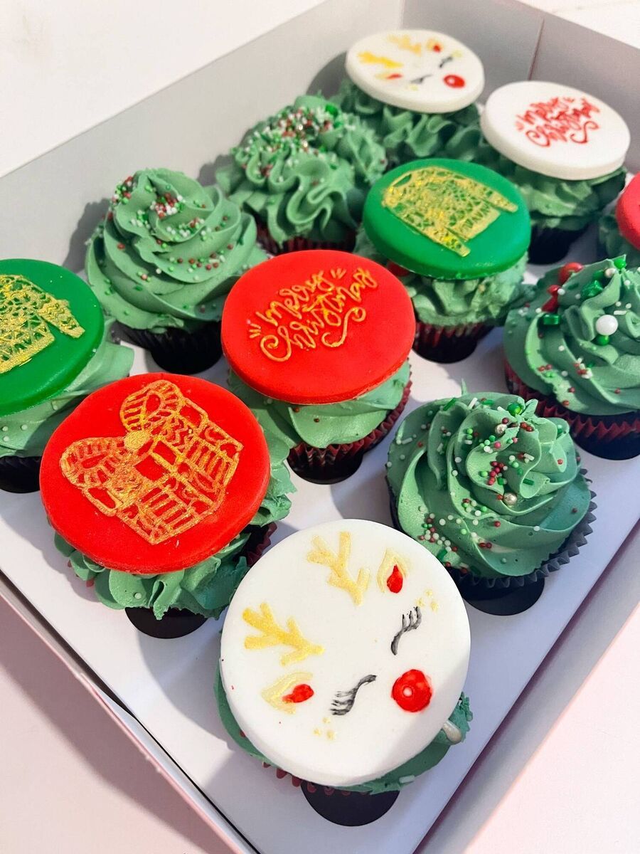 The Christmas Cupcakes from Ruairi's Kitchen are available in three different flavours — choose from chocolate, vanilla or red velvet. The Christmas Cupcakes from Ruairi's Kitchen are available in three different flavours — choose from chocolate, vanilla or red velvet.