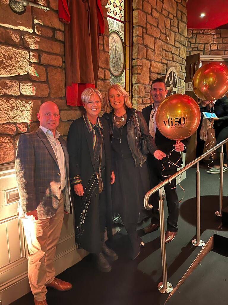 Rearden's owner Margaret Kenneally with CFO Simon Fitzgibbon, Claire Clarke, and Carl Howard at the VFI 50th anniversary celebrations.