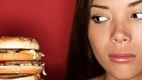 Unhealthy Junk food woman