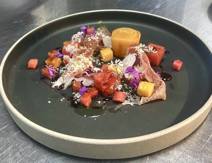 Salad of Melon and Ham.