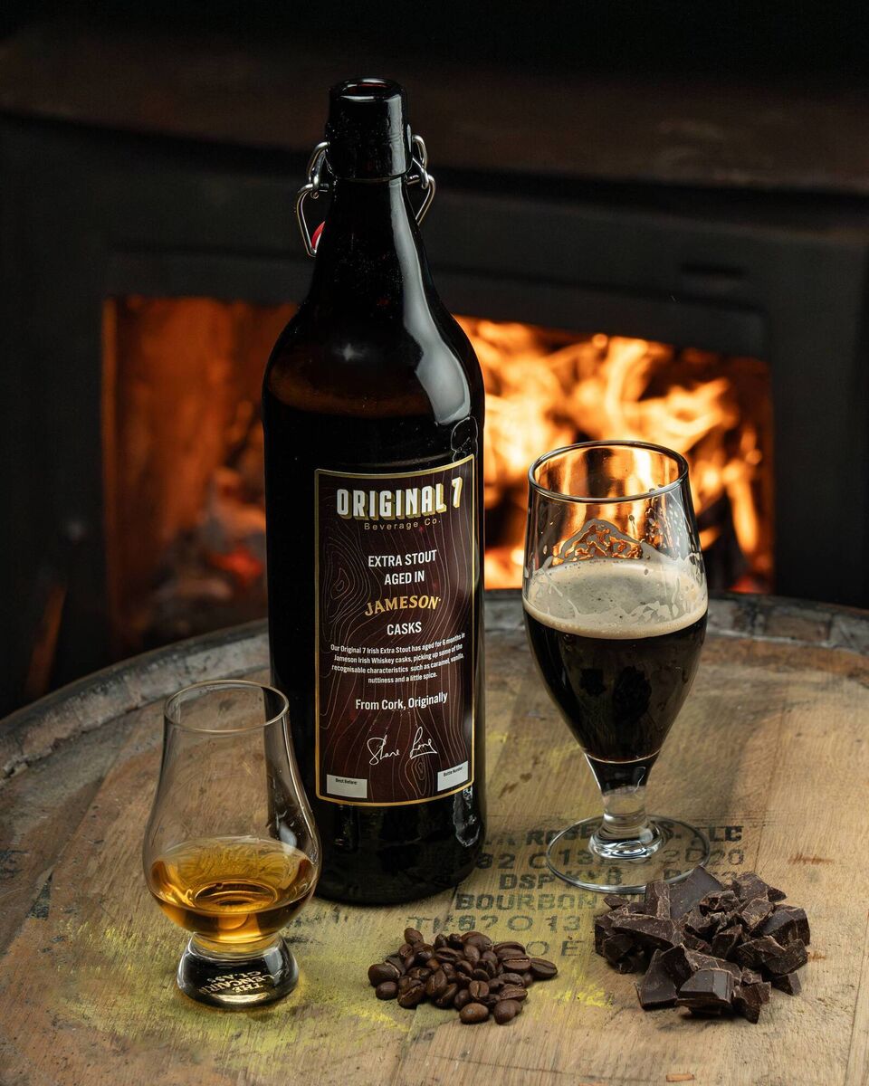 Original 7 Beverage Co Barrel Aged Extra Stout. Original 7 Beverage Co Barrel Aged Extra Stout.