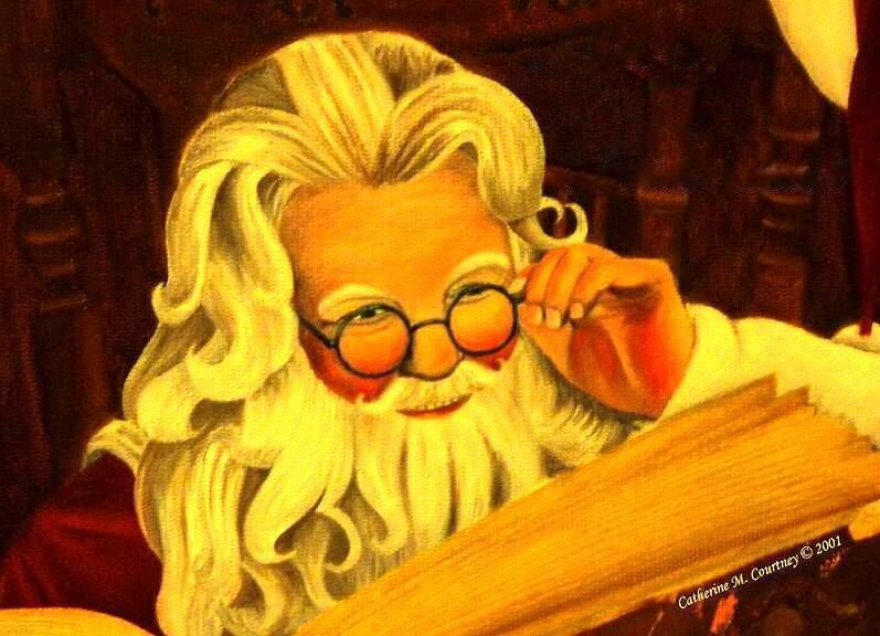 Santa Claus painting by Catherine M. Courtney.
