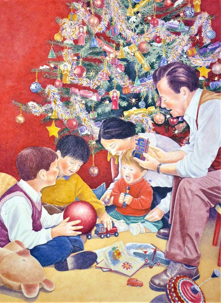 A Family Christmas painting by Artist: Catherine M. Courtney
