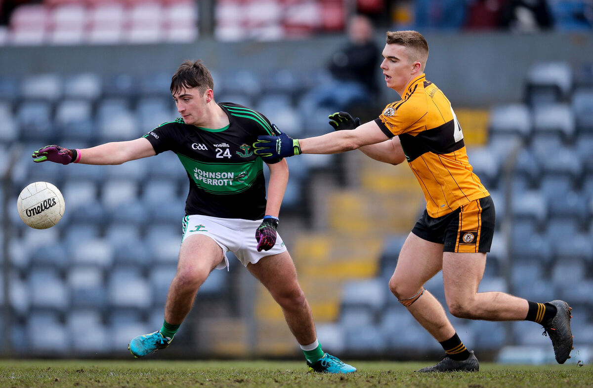 Nemo Rangers Ronan Dalton with Dylan Casey of Austin Stacks in the 2019 meeting. Picture: INPHO/Oisin Keniry