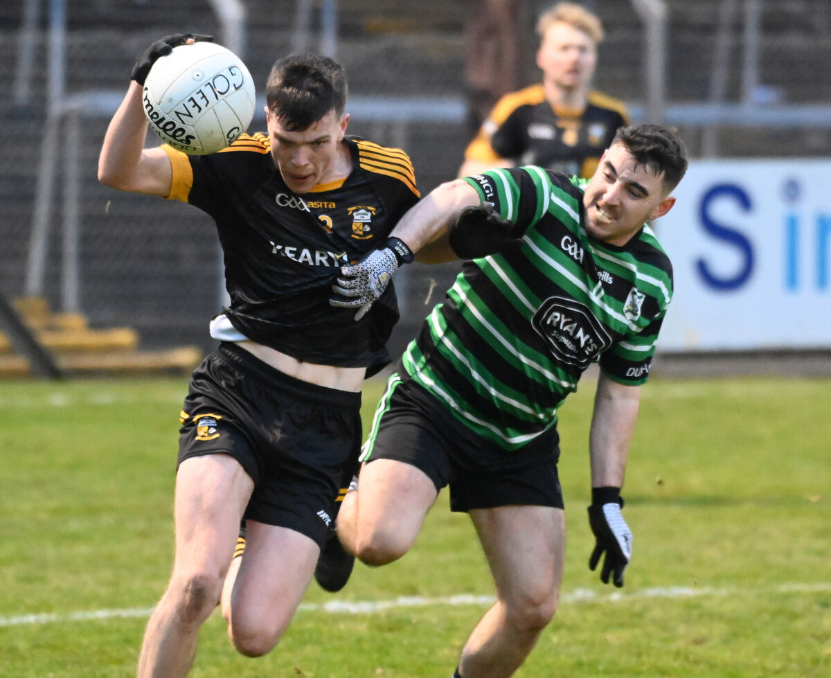 Goleen and Douglas battle for the ball during the County JBFC final at Páirc Uí Rinn. Picture: Eddie O'Hare