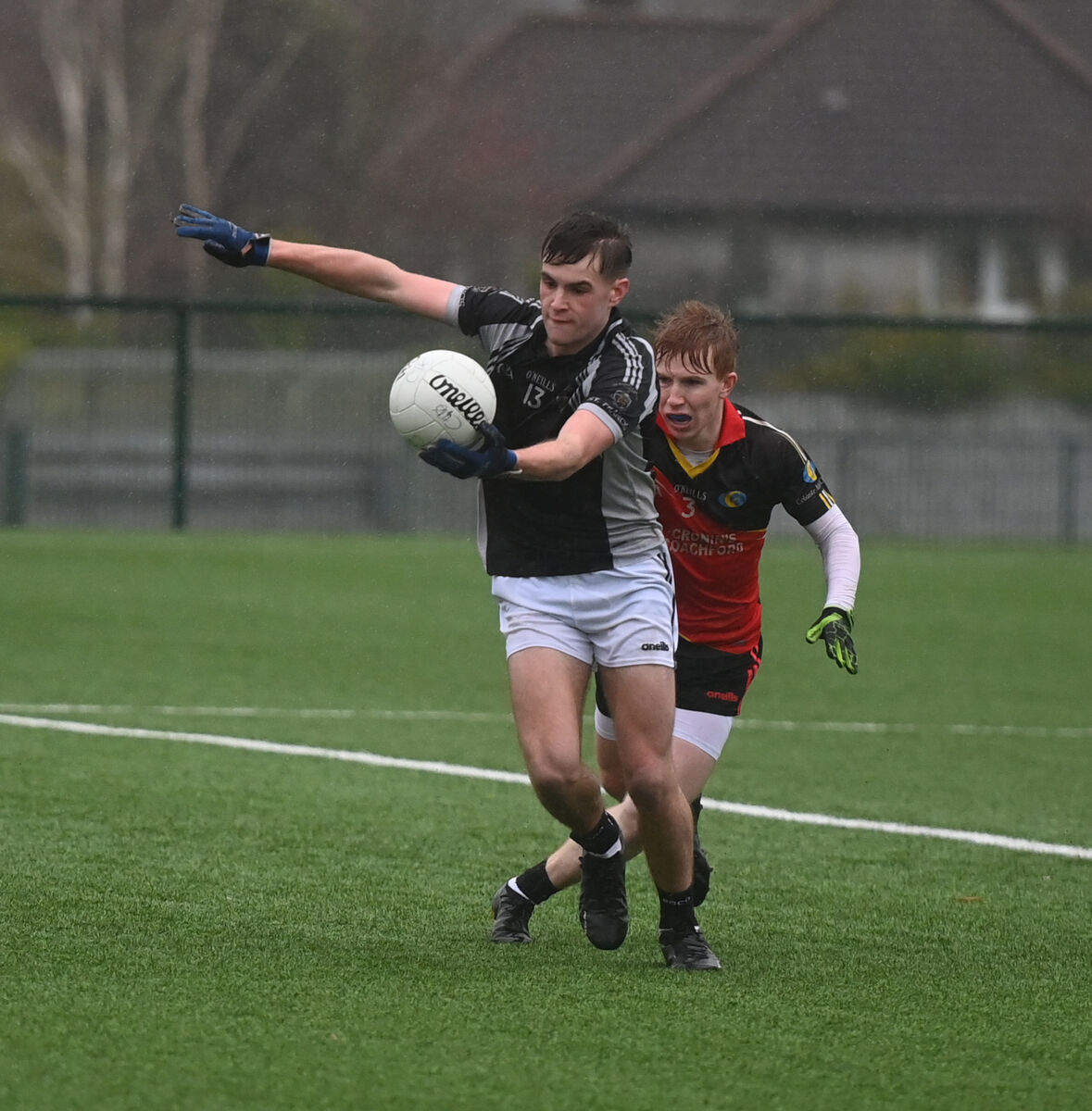  Eoin O'Flynn kicks a point from play for St Francis College Rochestown against Coachford College in the Corn Uí Mhuirí at Bishopstown. Picture: Larry Cummins