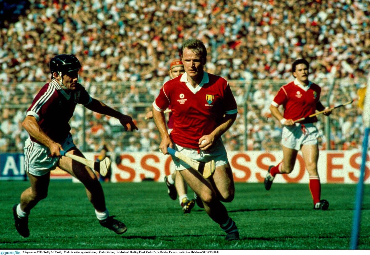 Teddy McCarthy in action against Galway in the 1990 All-Ireland SHC final. Picture: Ray McManus/Sportsfile