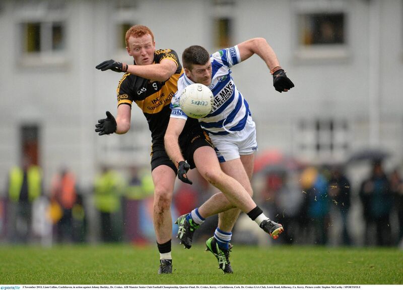 Liam Collins, Castlehaven, in action against Johnny Buckley, Dr Crokes, in 2013. Picture: Stephen McCarthy/SPORTSFILE