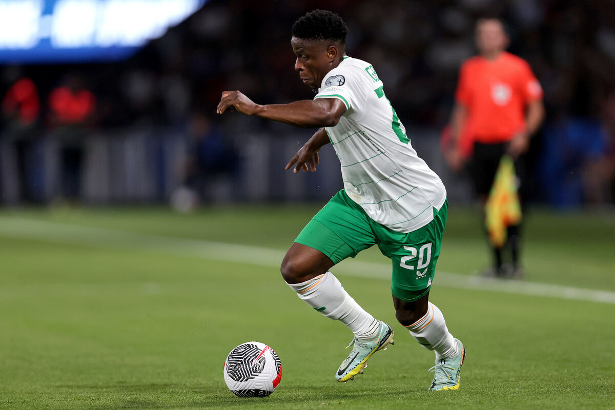 Ireland's Chiedozie Ogbene. Picture: INPHO/Laszlo Geczo Ireland's Chiedozie Ogbene. Picture: INPHO/Laszlo Geczo