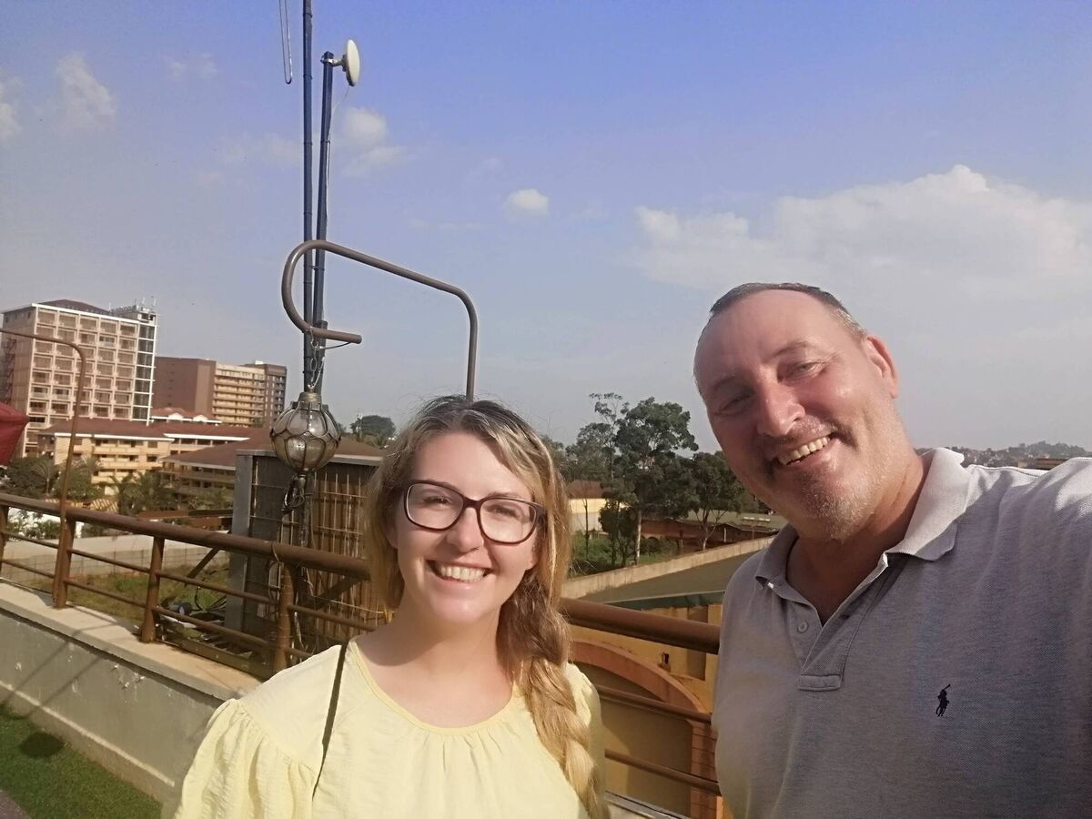 Paul Deasy with Kelly O'Brien in Uganda. Paul Deasy with Kelly O'Brien in Uganda.